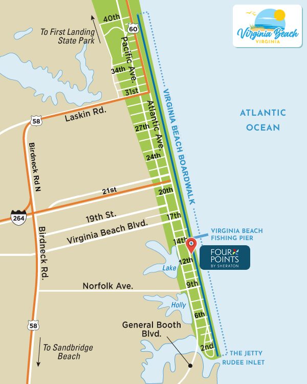 Four Points by Sheraton Virginia Beach Oceanfront Boardwalk Map