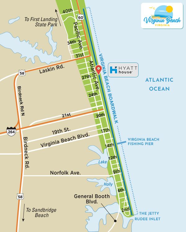 Hyatt House Virginia Beach Oceanfront Boardwalk Map