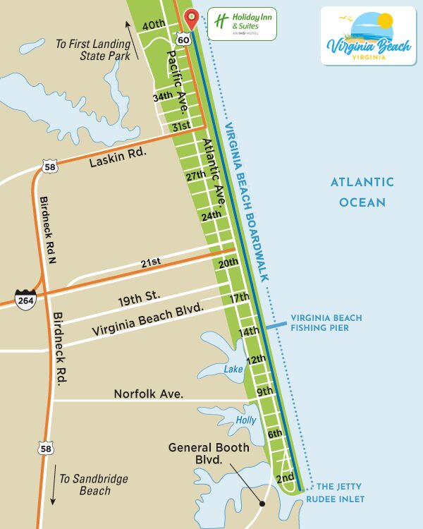Holiday Inn & Suites Virginia Beach - North Beach Boardwalk Map
