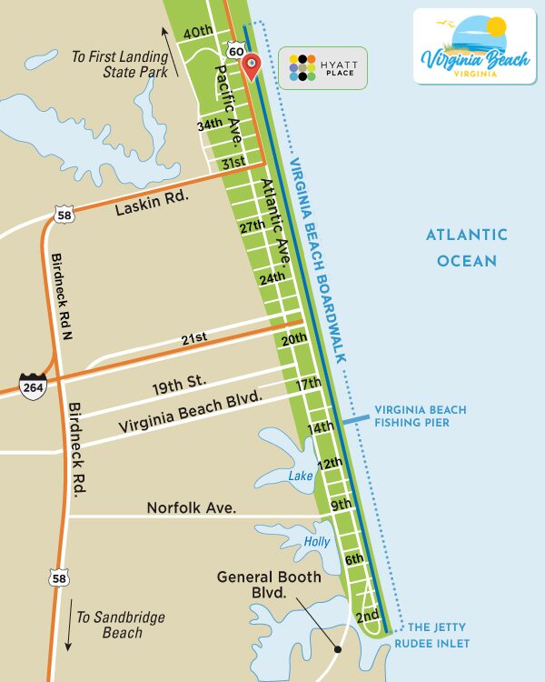 Hyatt Place Virginia Beach / Oceanfront Boardwalk Map